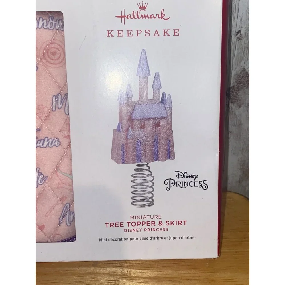 Hallmark Miniature Mini Disney Princess Tree Topper & Christmas Tree Skirt